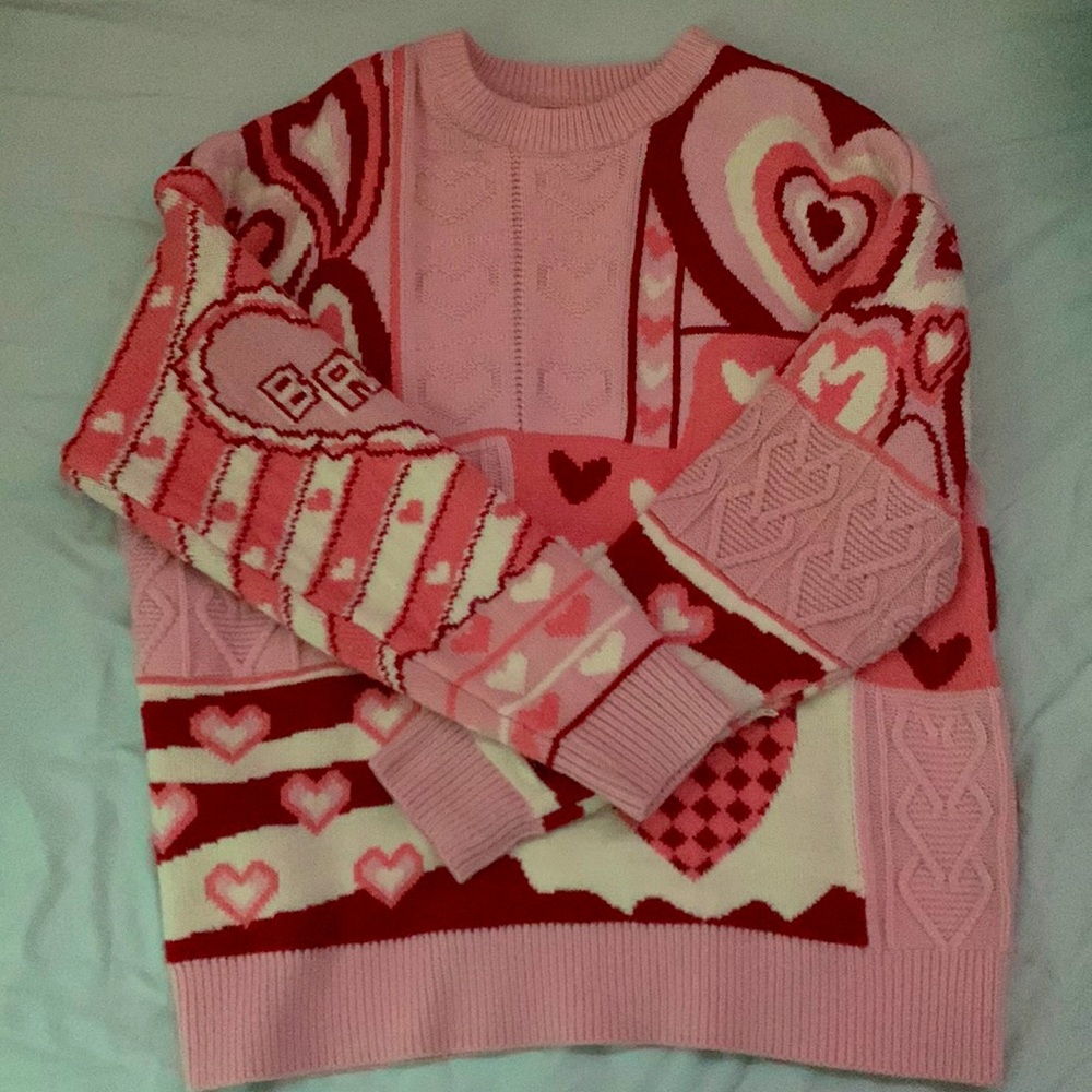 Big Heart Knitted Sweater